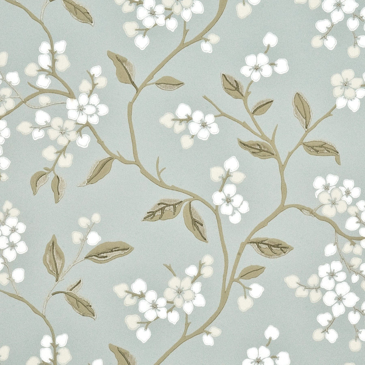 GP & J Baker | Apple Blossom wallcovering - Aqua/Gilver