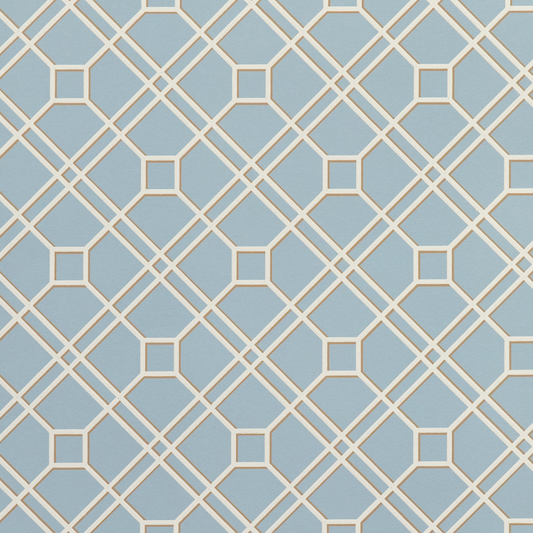 GP & J Baker | Langdale Trellis wallcovering - Soft Blue