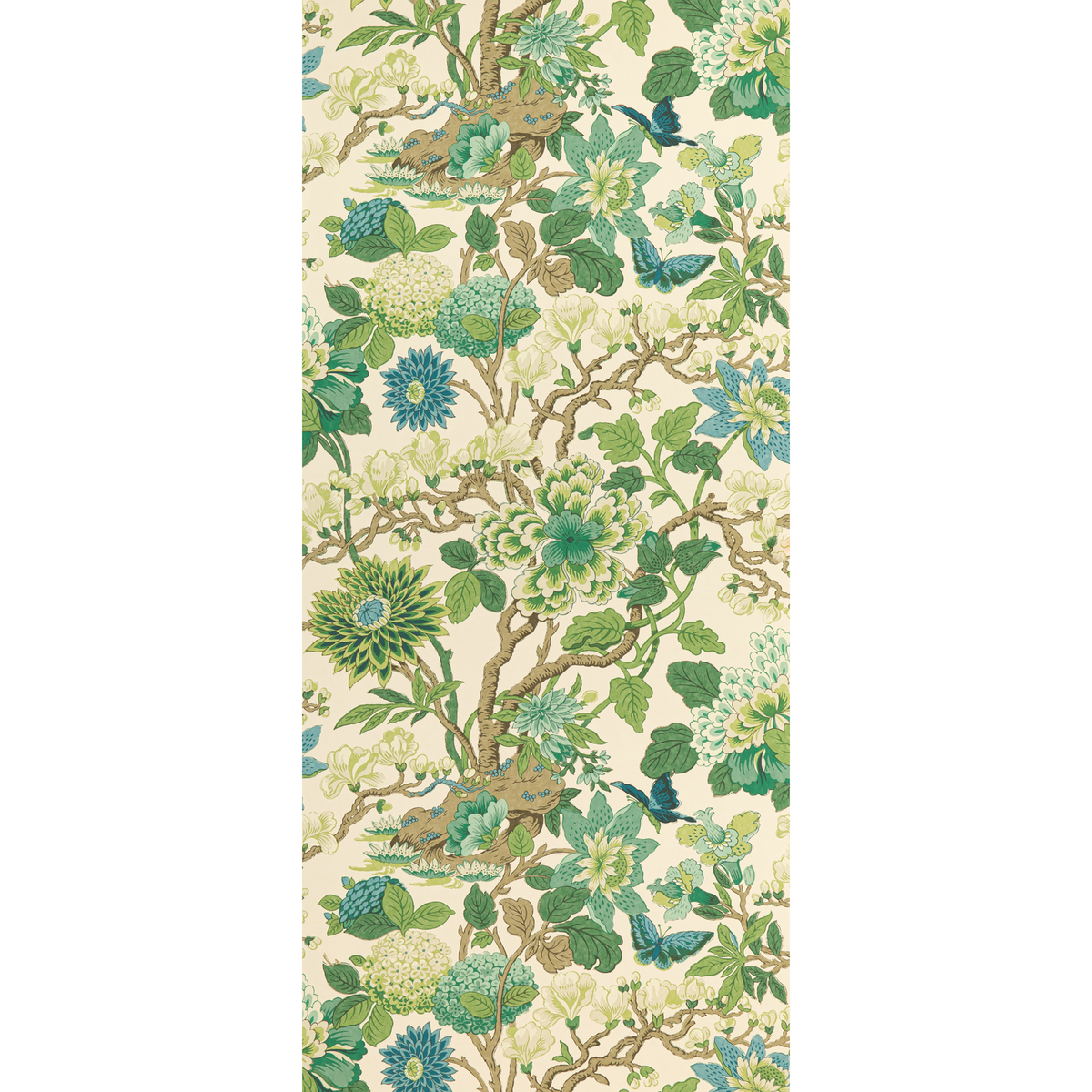 GP & J Baker | Magnolia wallcovering - Emerald/Teal