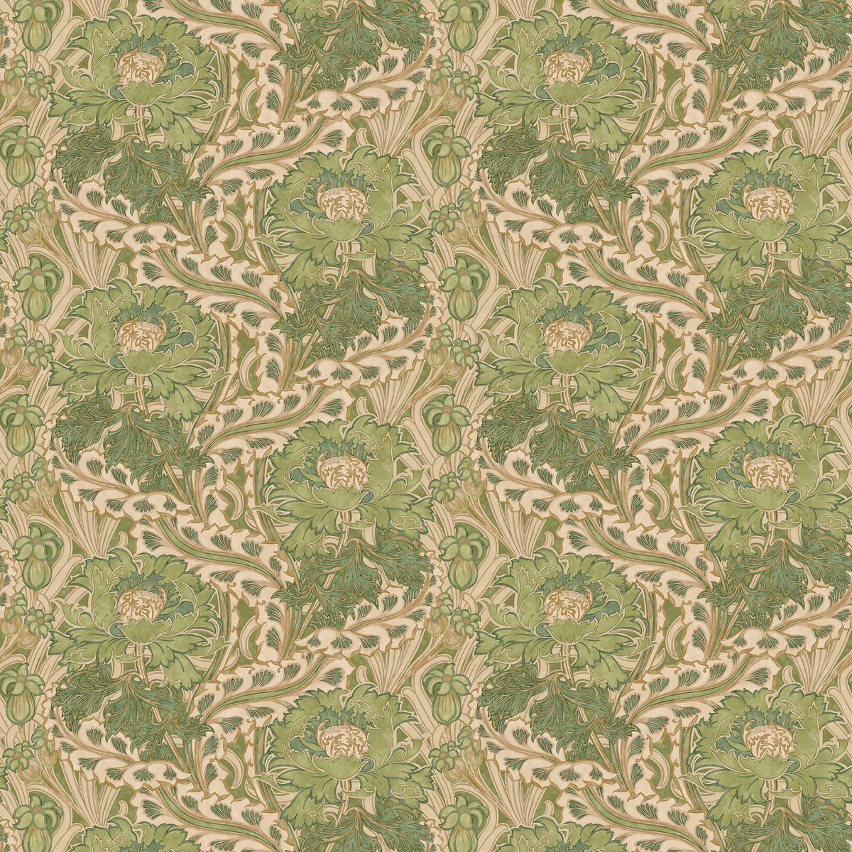 GP & J Baker | Brantwood wallcovering - Green