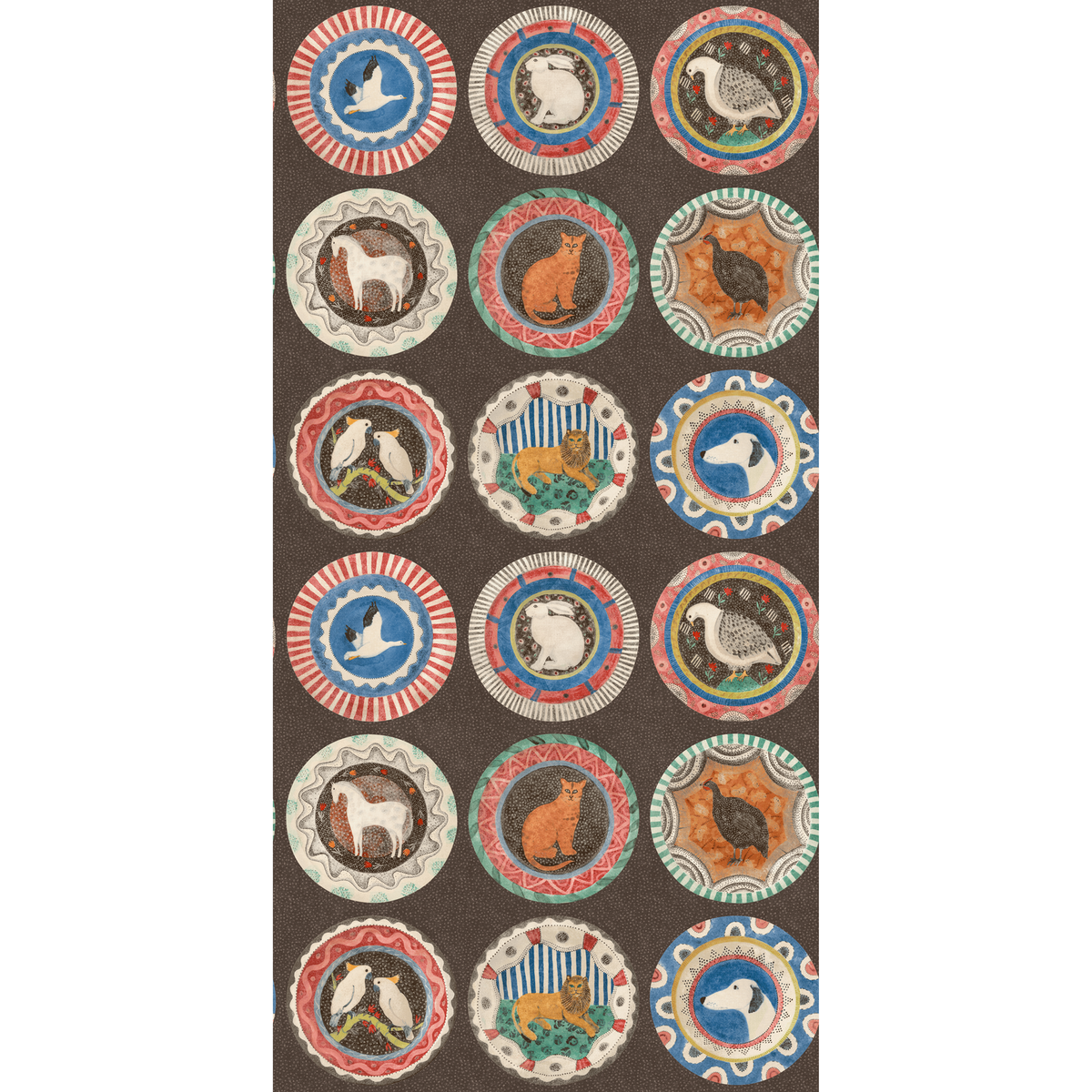 GP & J Baker | Robina's Dinner Party wallcovering - Cocoa