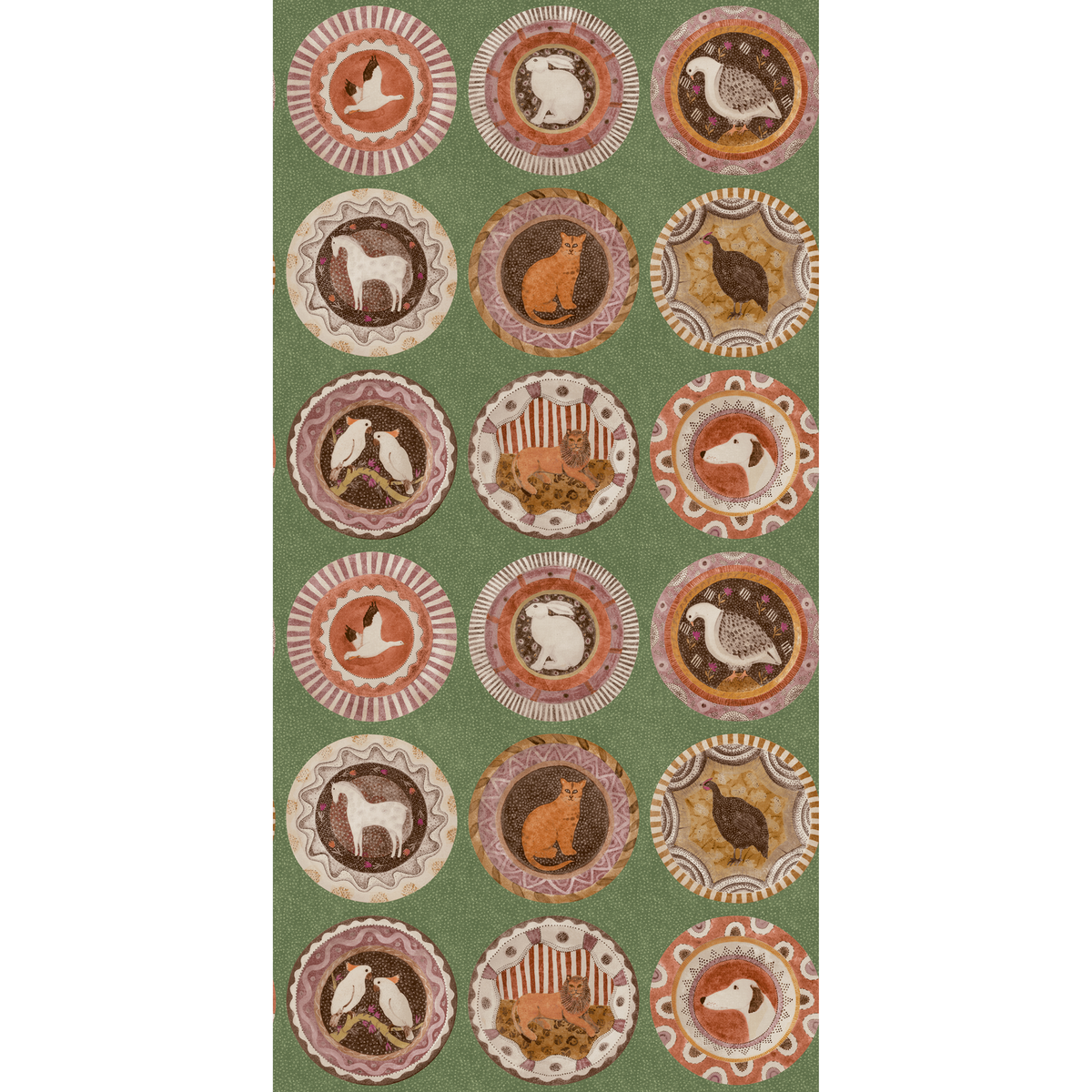 GP & J Baker | Robina's Dinner Party wallcovering - Green