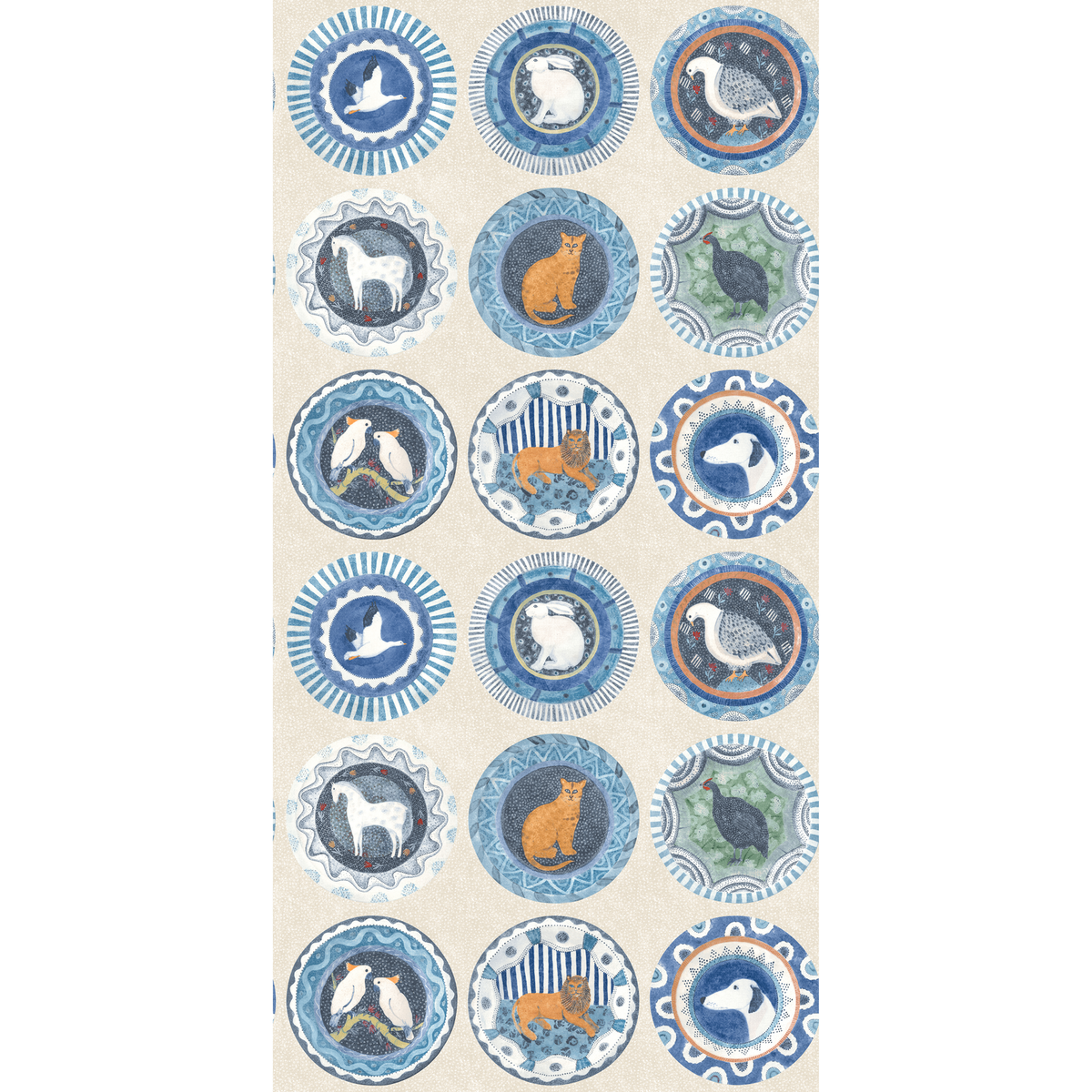 GP & J Baker | Robina's Dinner Party wallcovering - Blue