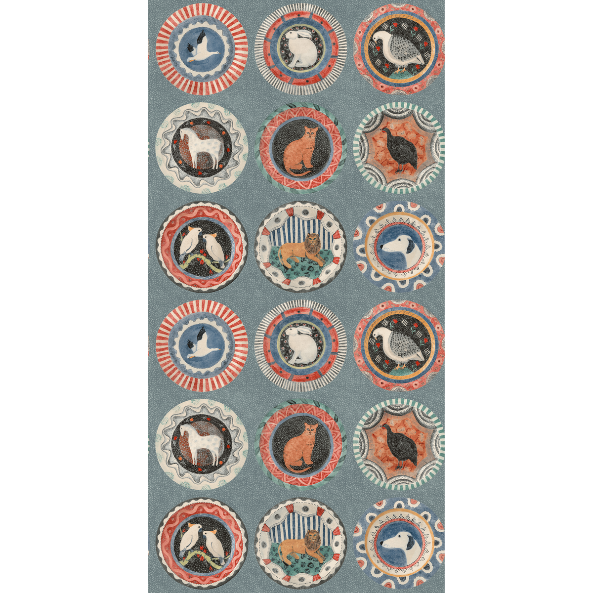 GP & J Baker | Robina's Dinner Party wallcovering - Teal