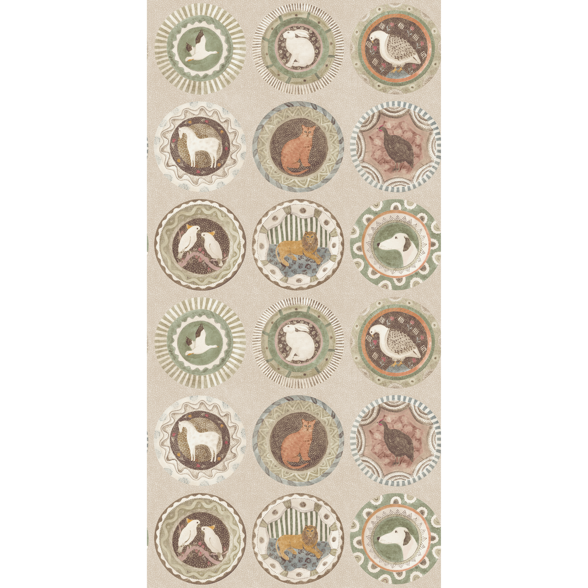 GP & J Baker | Robina's Dinner Party wallcovering - Sage