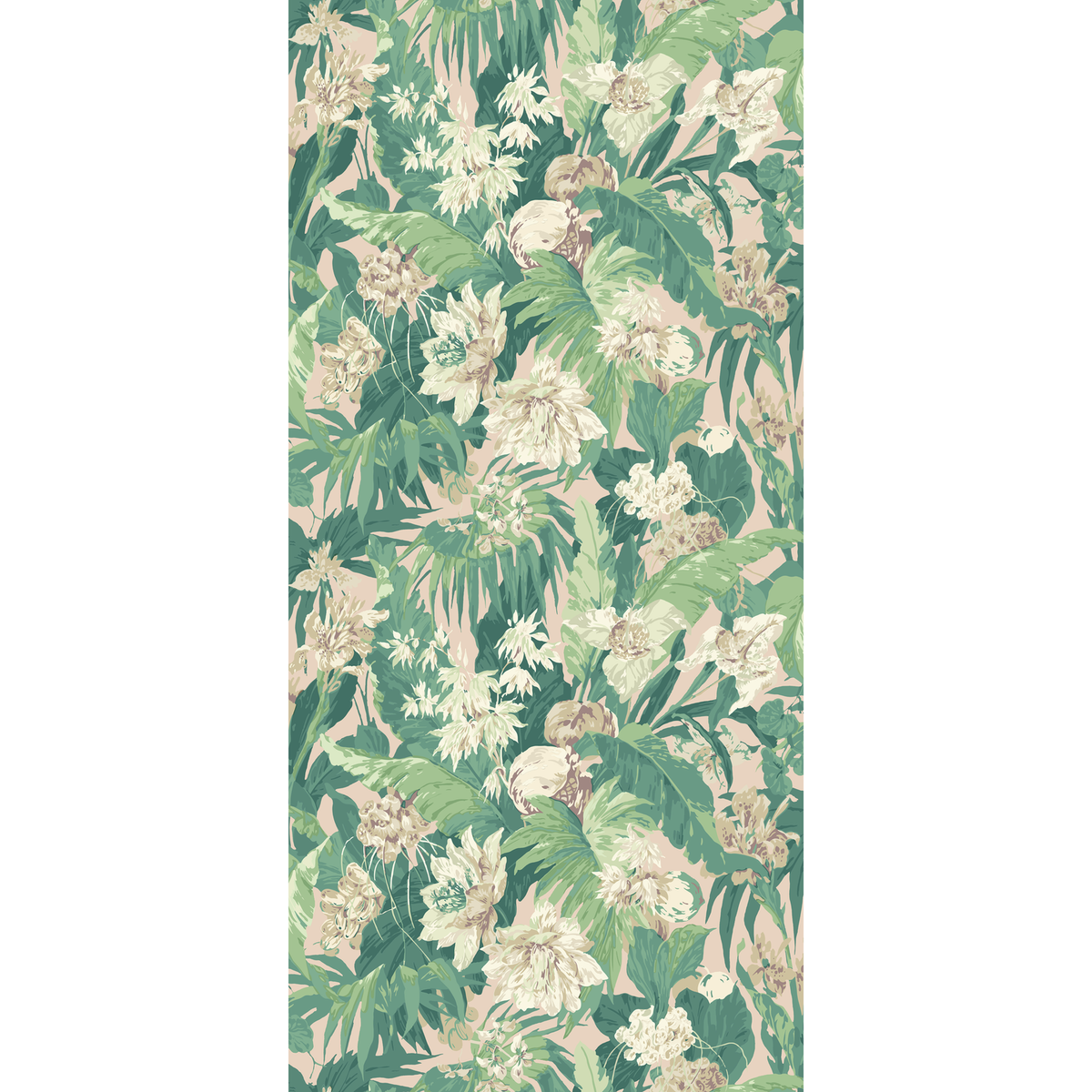 GP & J Baker | Tropical Floral wallcovering - Blush/Green
