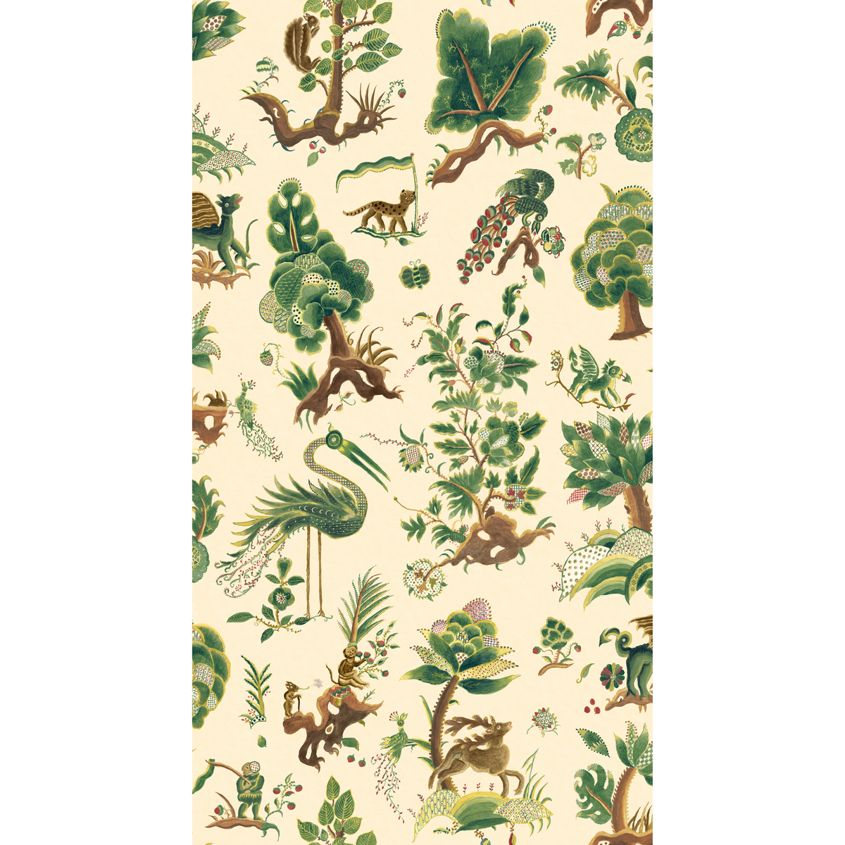 GP & J Baker | Grand Gertrude wallcovering - Document Green
