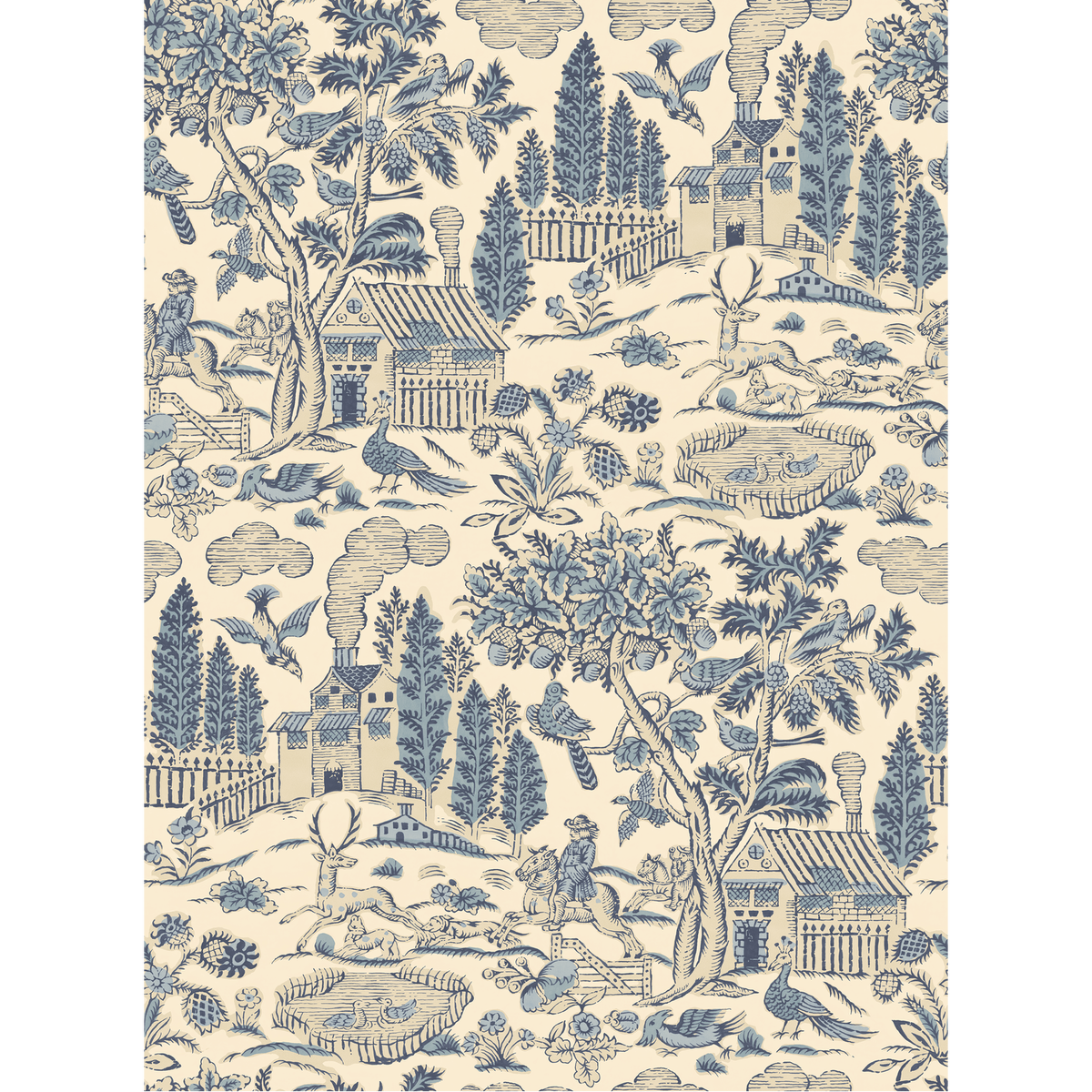 GP & J Baker | Home Park wallcovering - Royal Blue