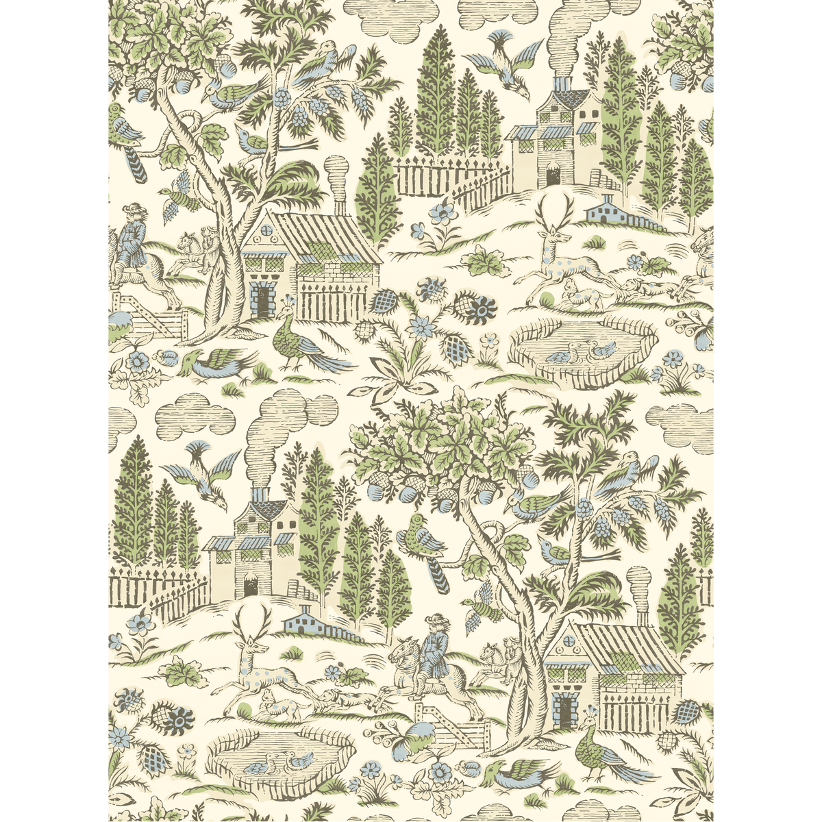 GP & J Baker | Home Park wallcovering - Soft Green/Blue