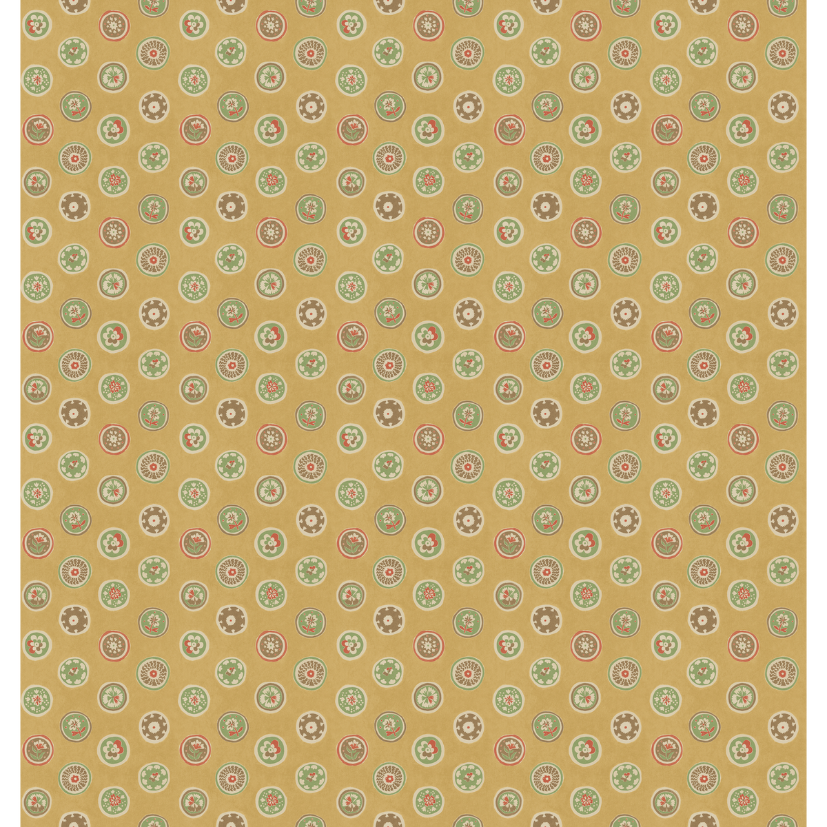 GP & J Baker | Court Buttons wallcovering - Ochre