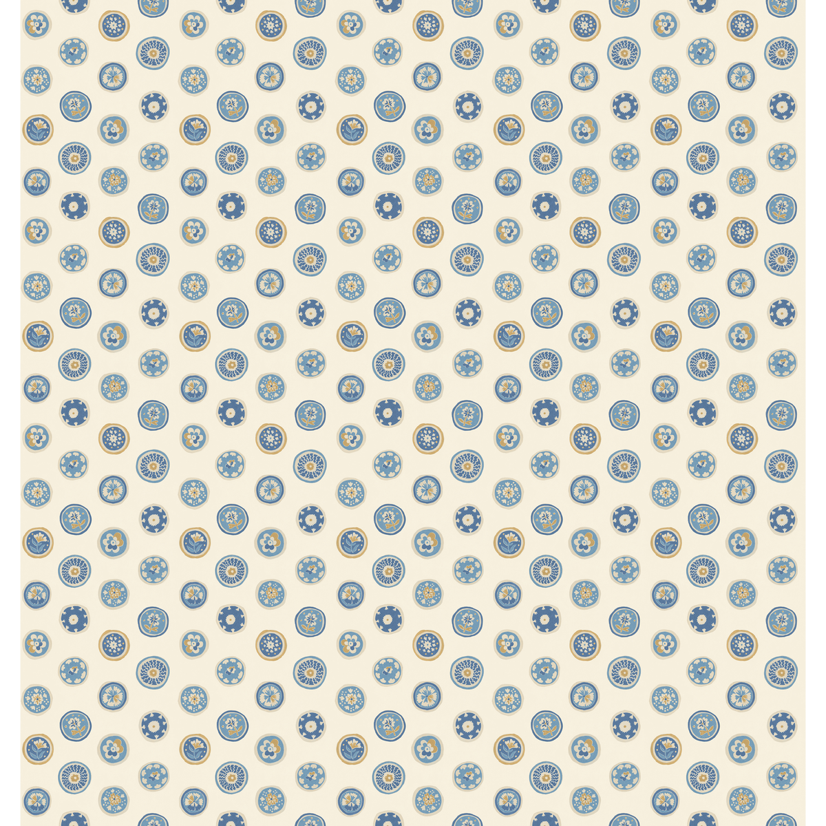 GP & J Baker | Court Buttons wallcovering - Blue