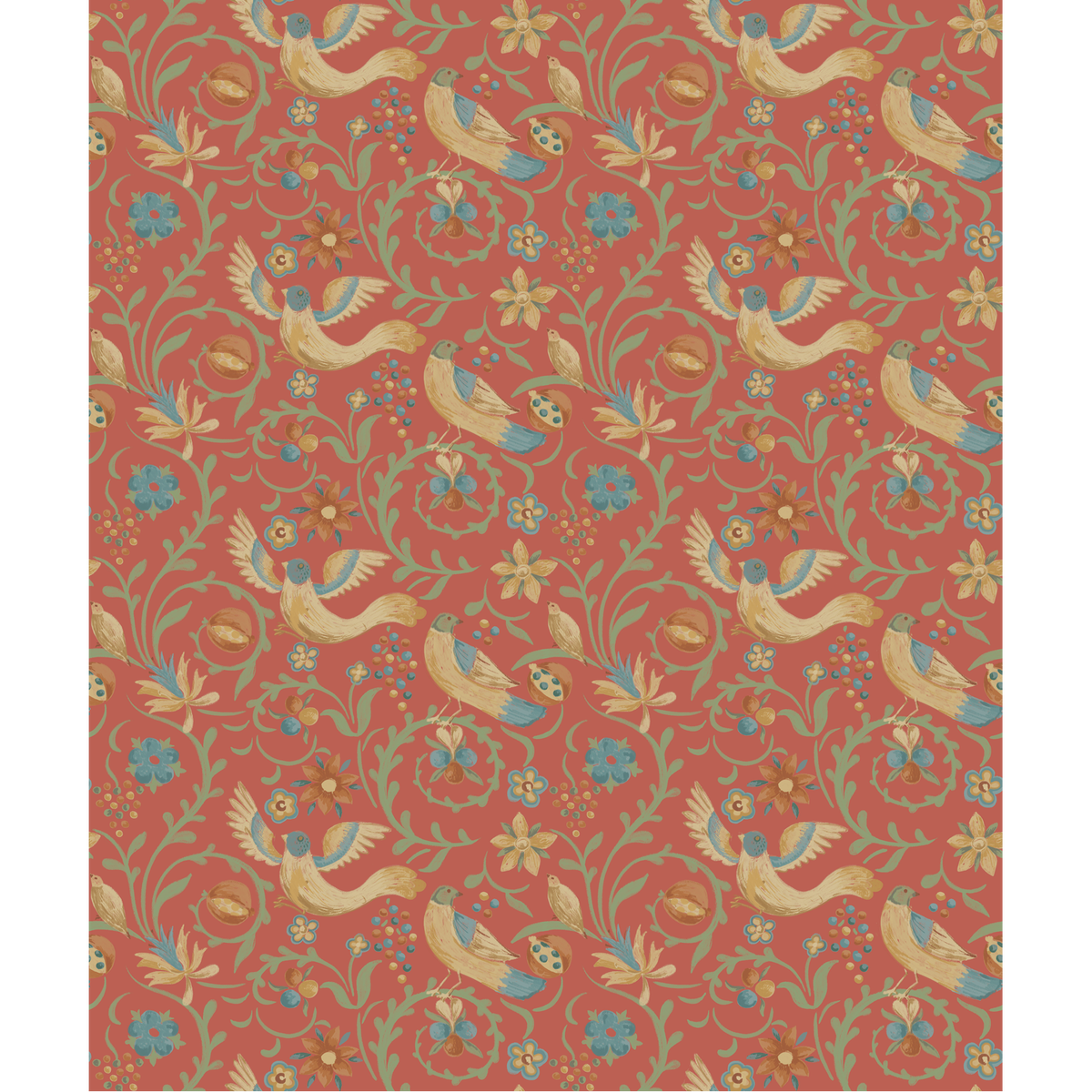 GP & J Baker | Royal Court wallcovering - Red