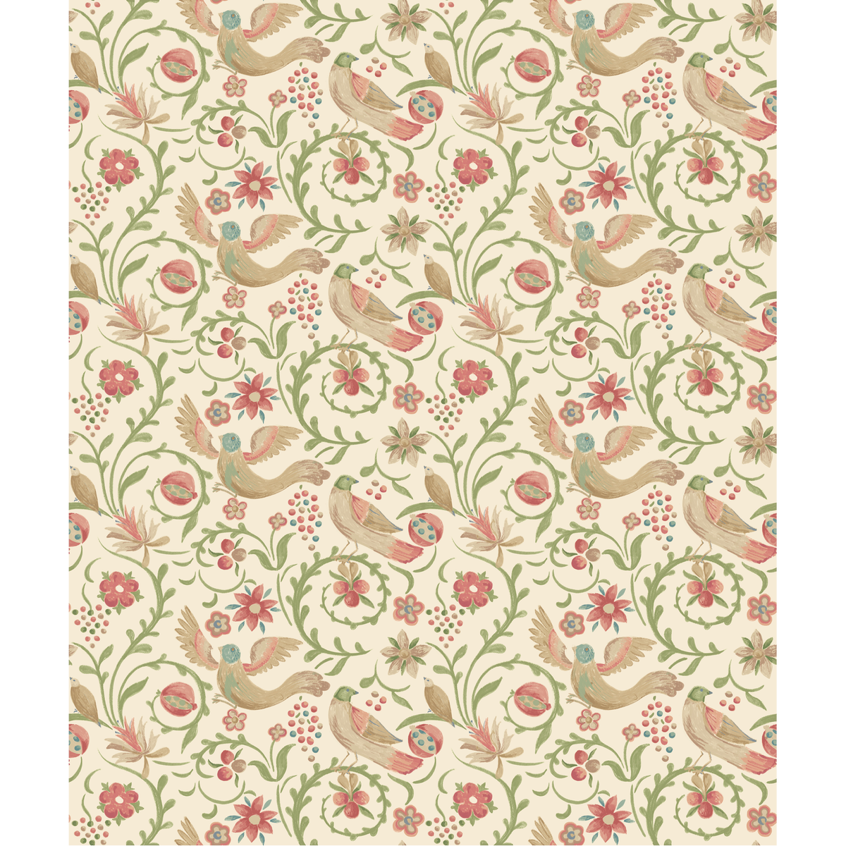 GP & J Baker | Royal Court wallcovering - Pink/Green