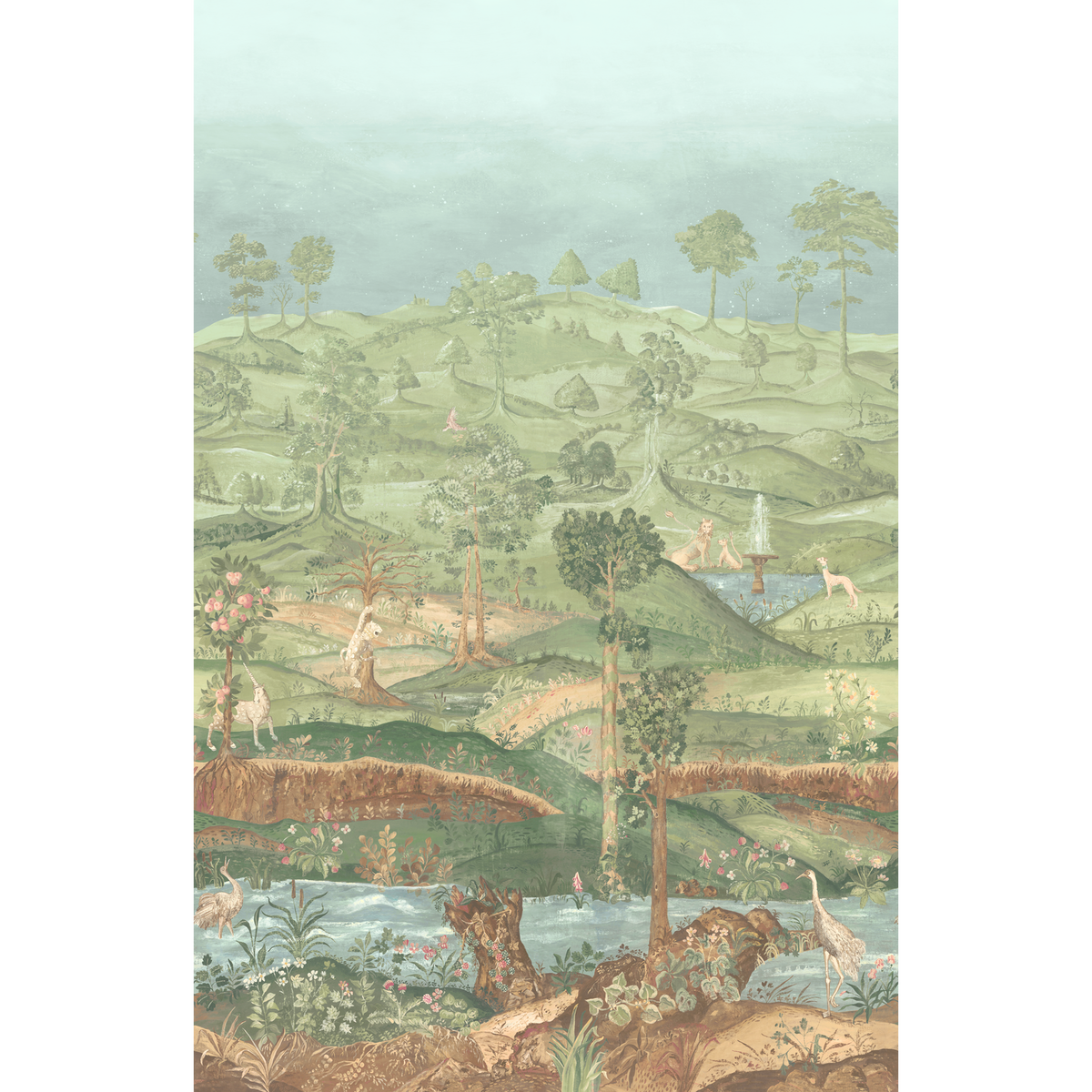 GP & J Baker | Royal Park Panel wallcovering - Royal Green