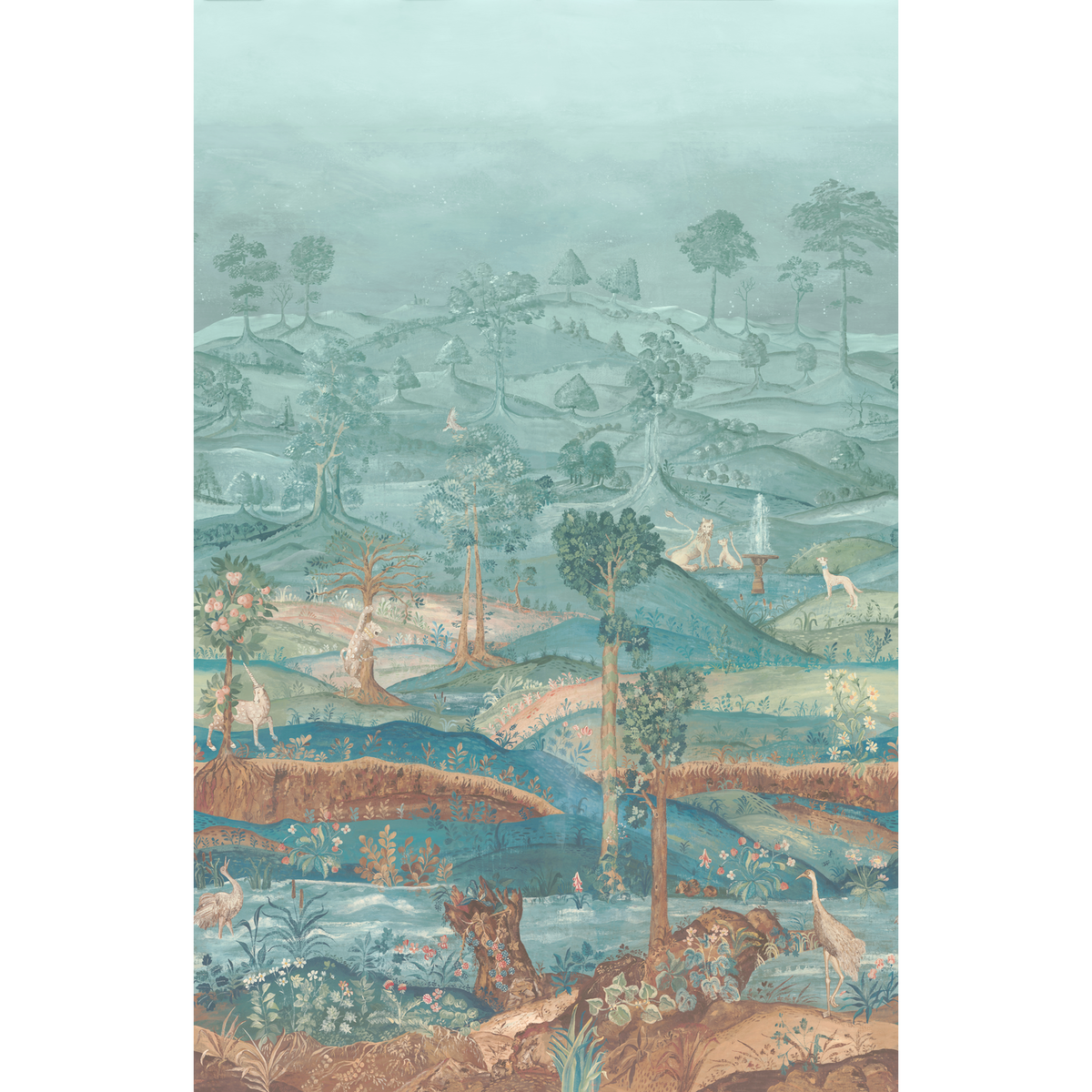 GP & J Baker | Royal Park Panel wallcovering - Teal