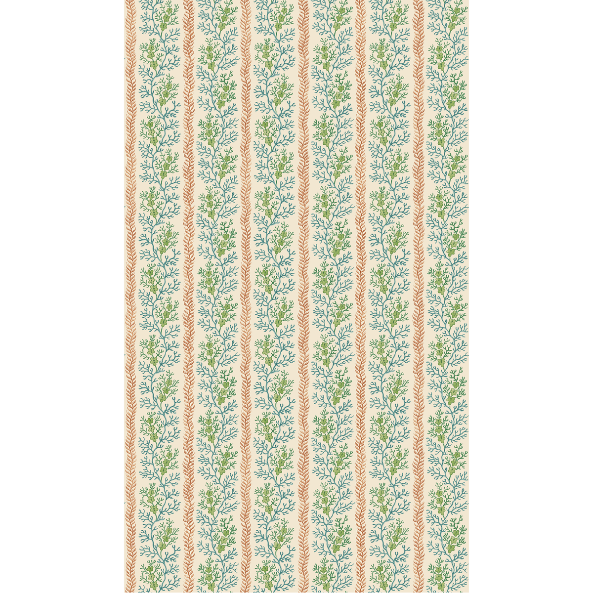 GP & J Baker | Symington wallcovering - Teal/Red