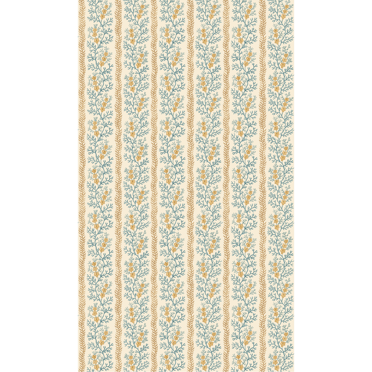 GP & J Baker | Symington wallcovering - Ochre/Blue