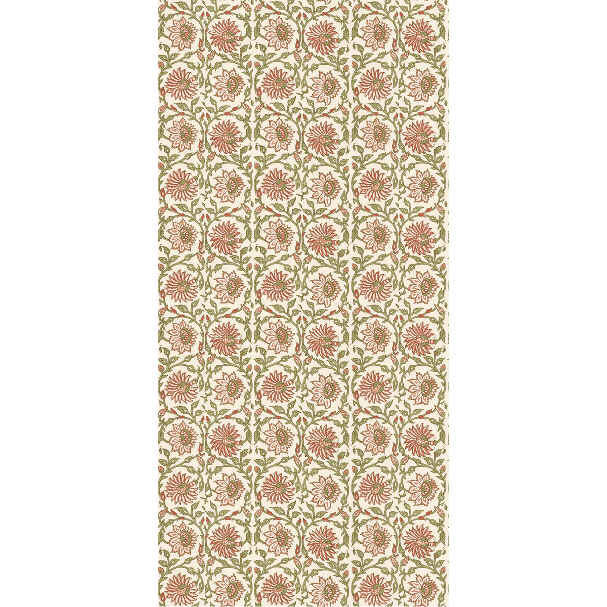 GP & J Baker | Cecily wallcovering - Red/Green
