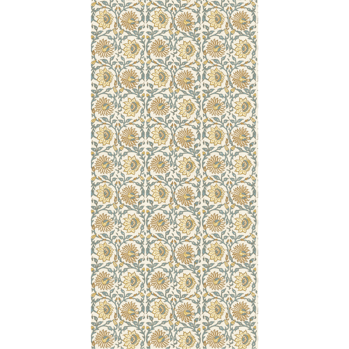 GP & J Baker | Cecily wallcovering - Ochre/Teal
