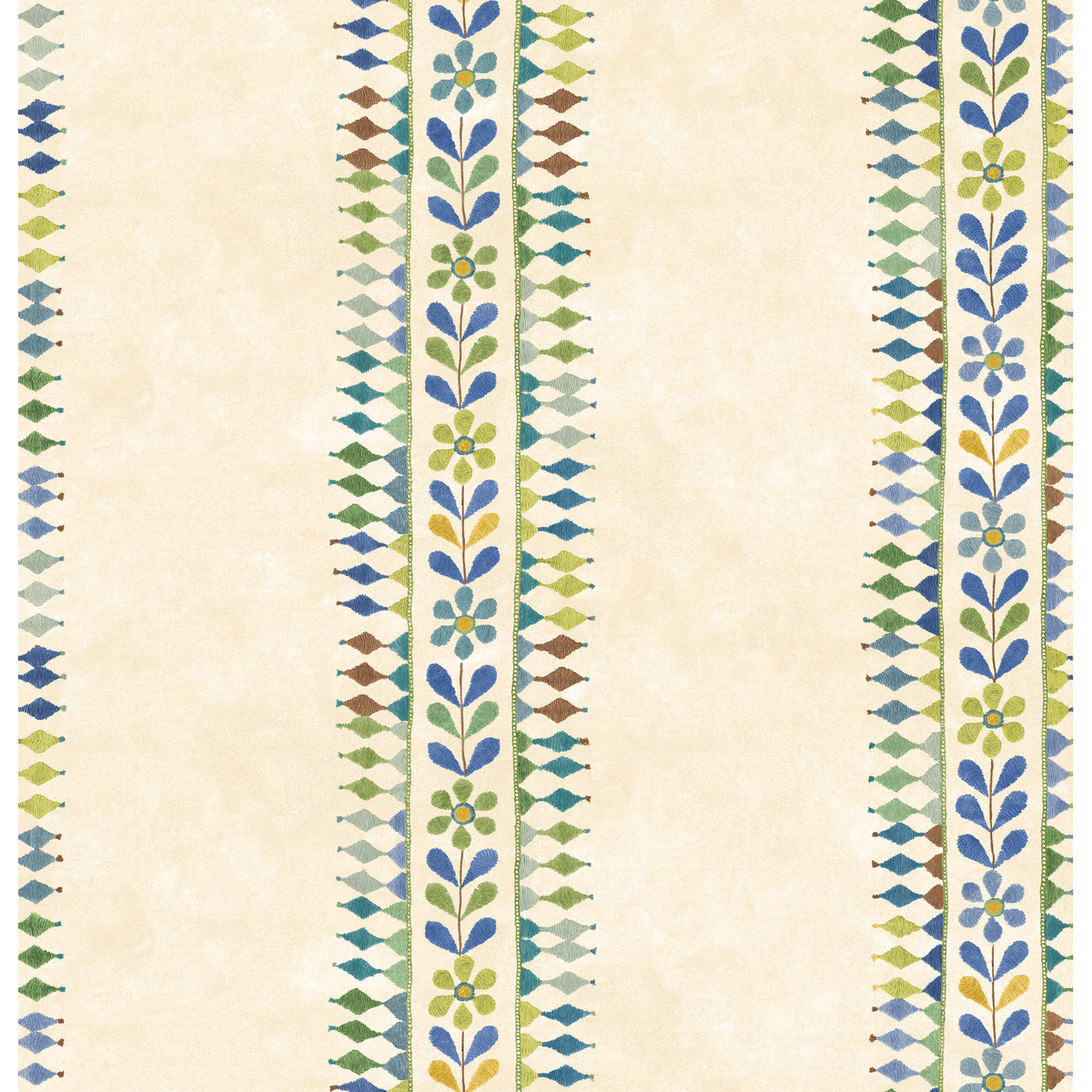 GP & J Baker | Flower Pot wallcovering - Blue/Green