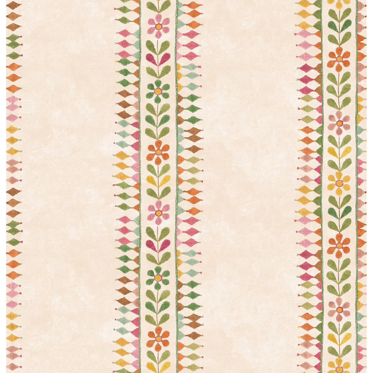 GP & J Baker | Flower Pot wallcovering - Green/Pink