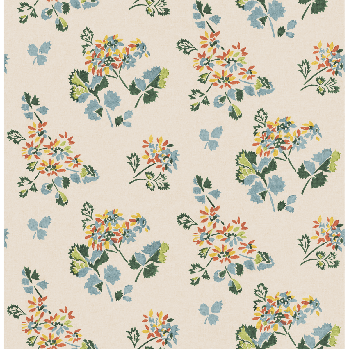 GP & J Baker | Forest Flower wallcovering - Teal/Spice