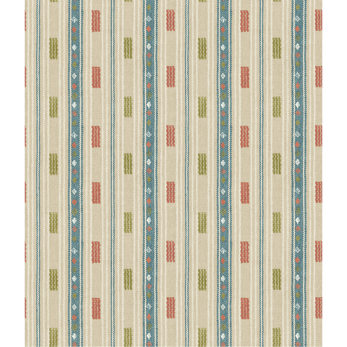 GP & J Baker | Tradewind wallcovering - Teal/Spice