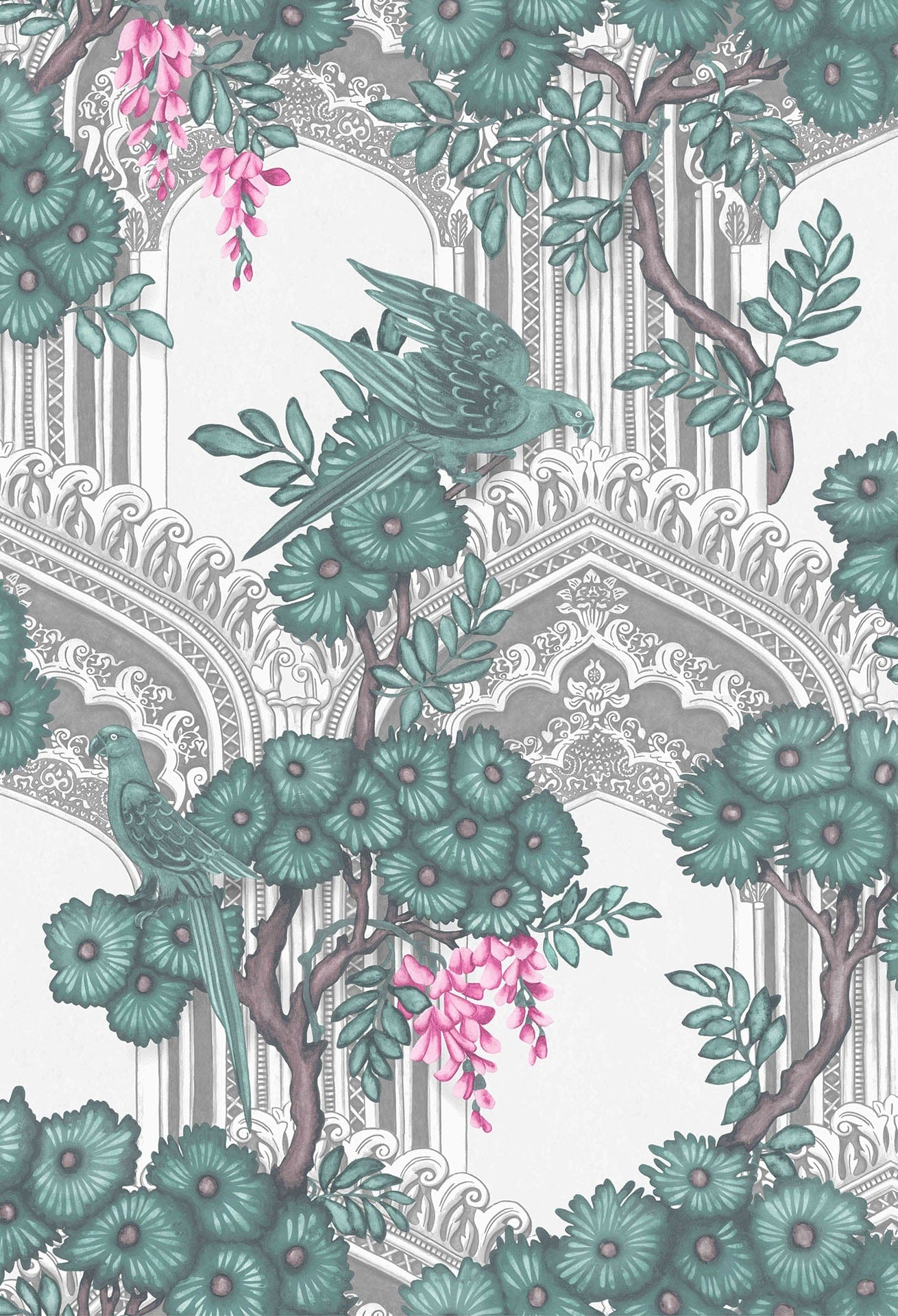 Cole & Son Babylon wallpaper - Teal & Pink