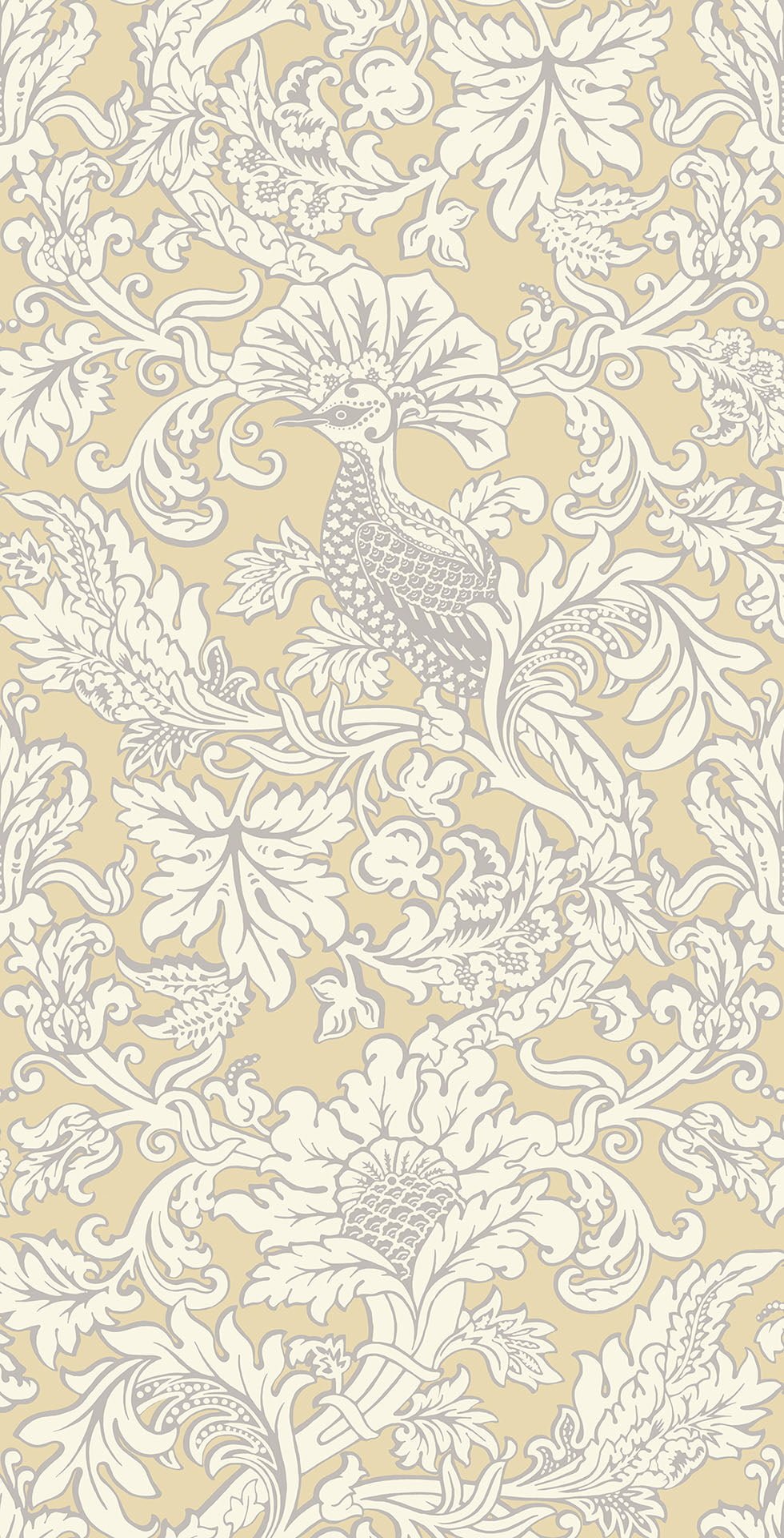 Cole & Son Balabina wallpaper - White on Yellow