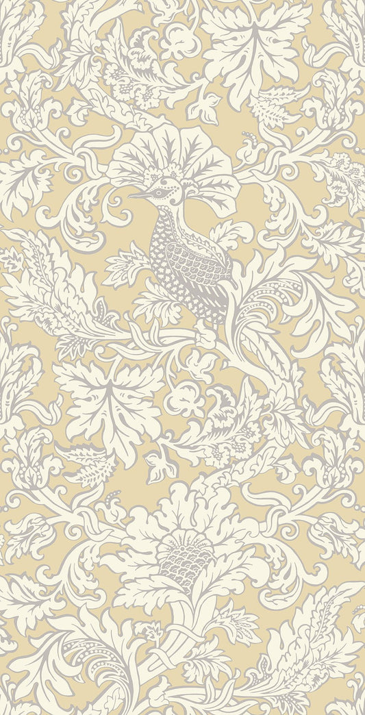 Cole & Son Balabina wallpaper - White on Yellow