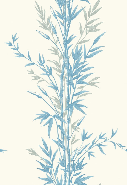 Cole & Son Bamboo wallpaper - Blue on Chalk