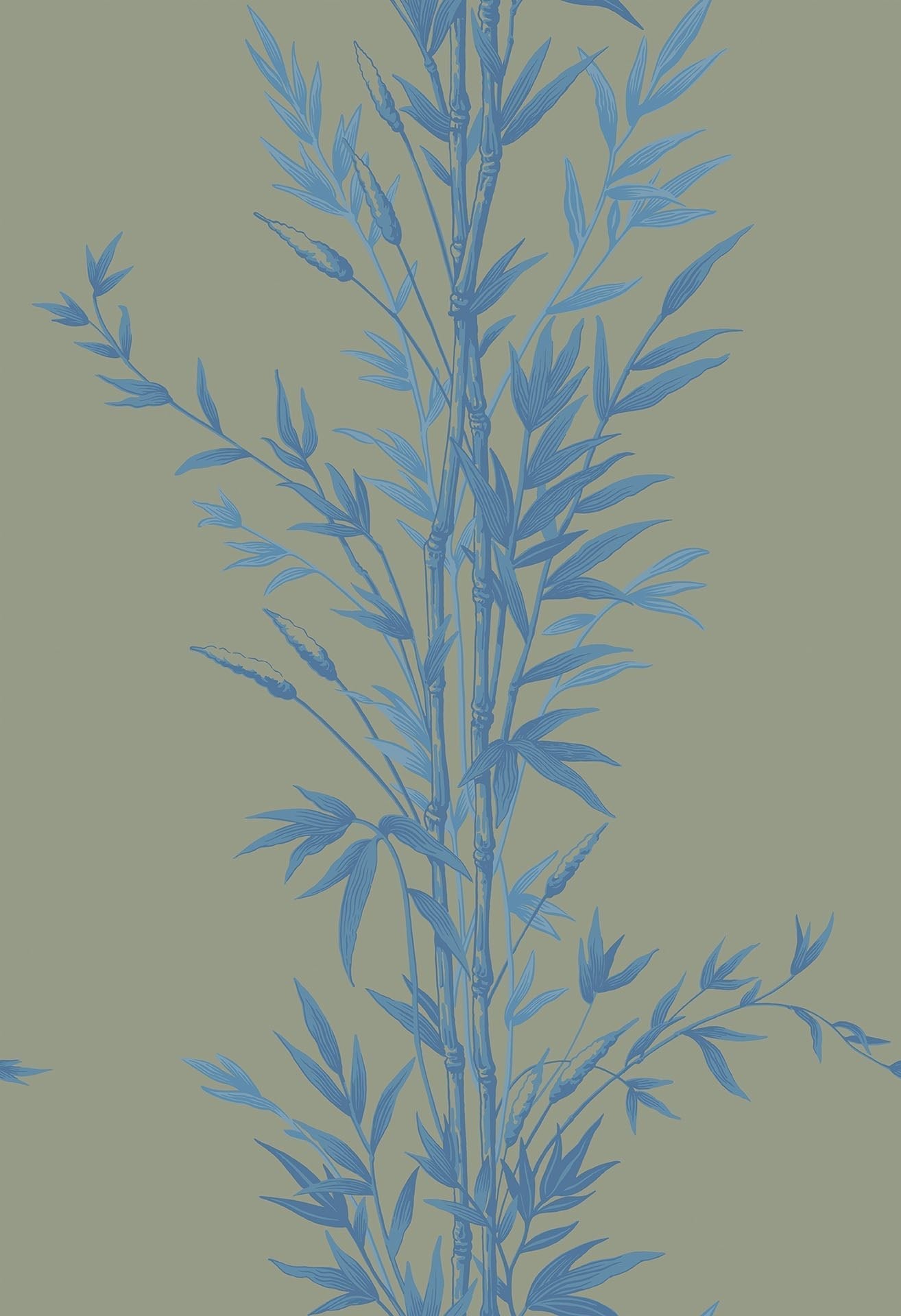 Cole & Son Bamboo - China Blue on Old Olive