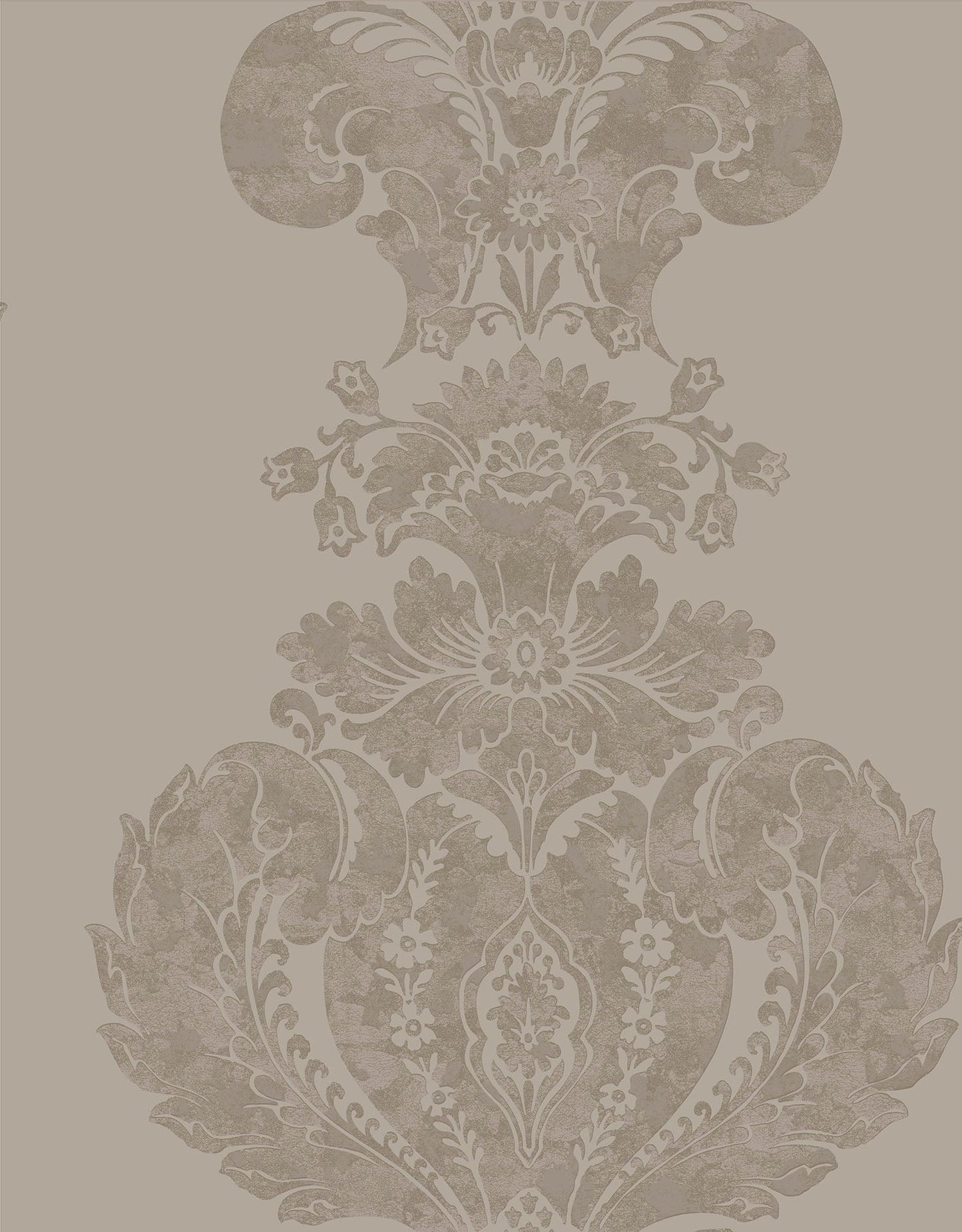 Cole & Son Baudelaire wallpaper - Metallic Gilver on Dark Taupe