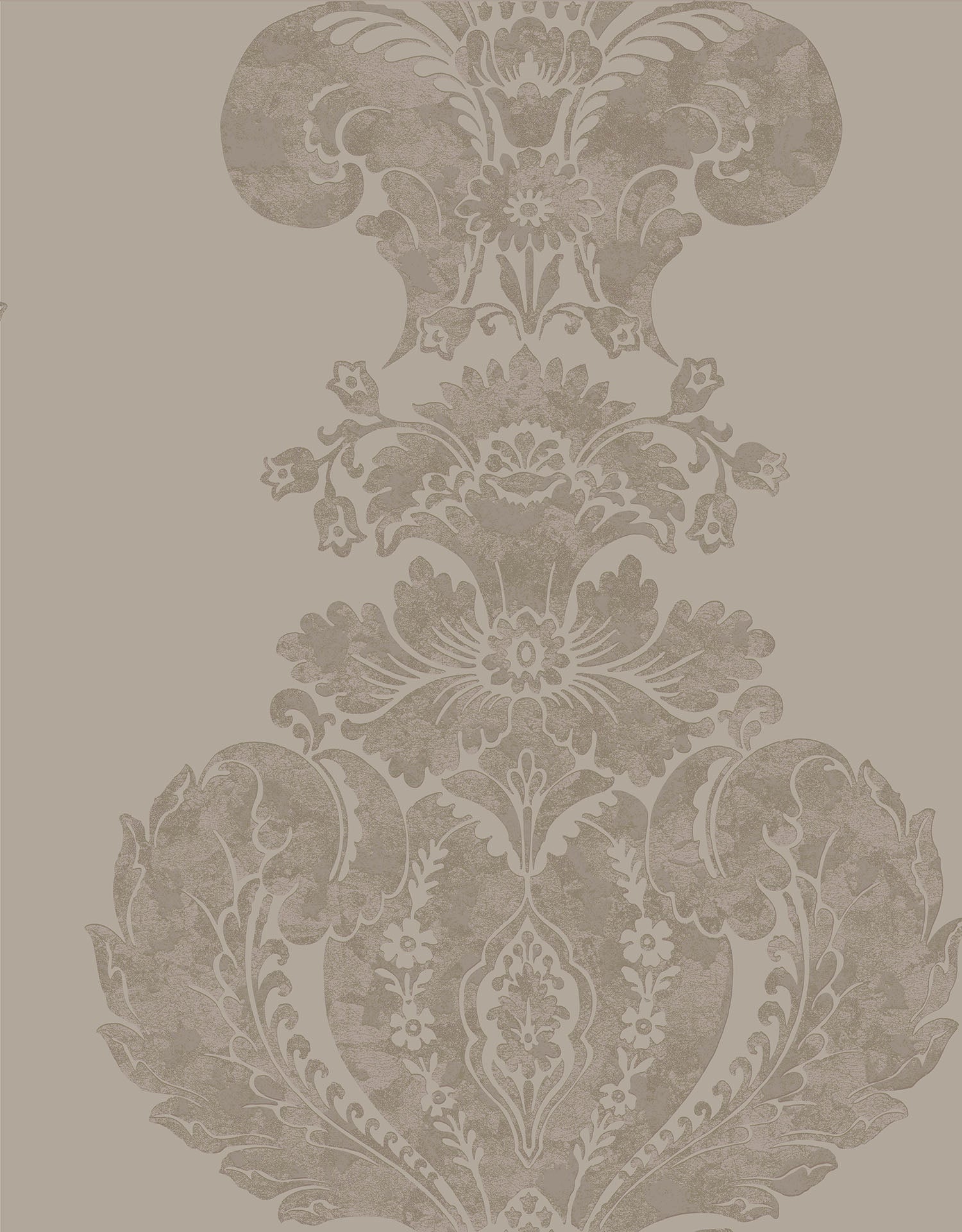 Cole & Son Baudelaire wallpaper - Metallic Gilver on Dark Taupe