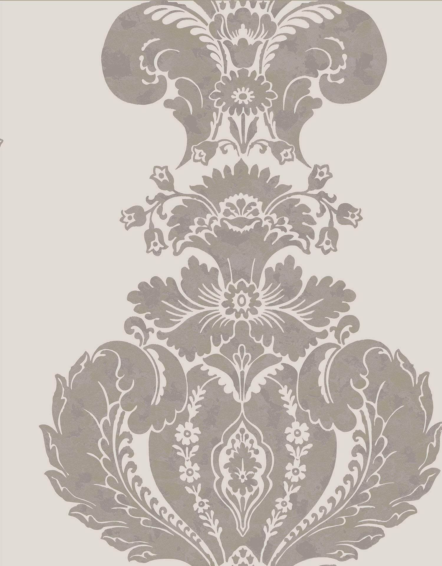 Cole & Son Baudelaire - Metallic Silver on Grey