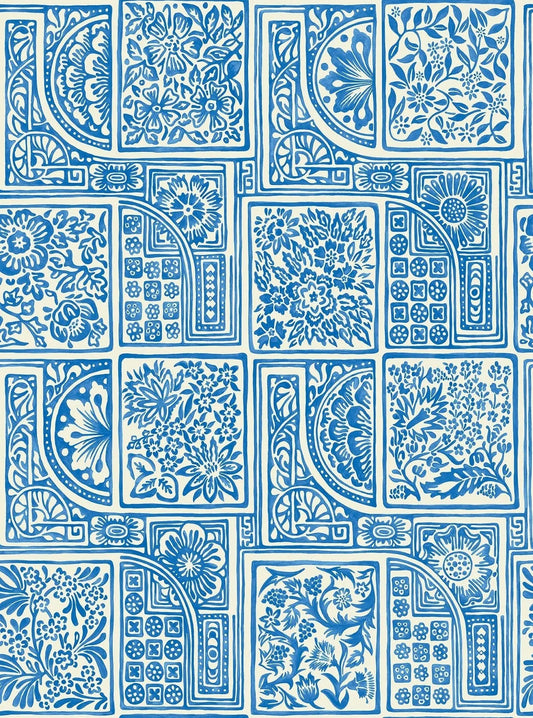 Cole & Son Bellini wallpaper - China Blue on White