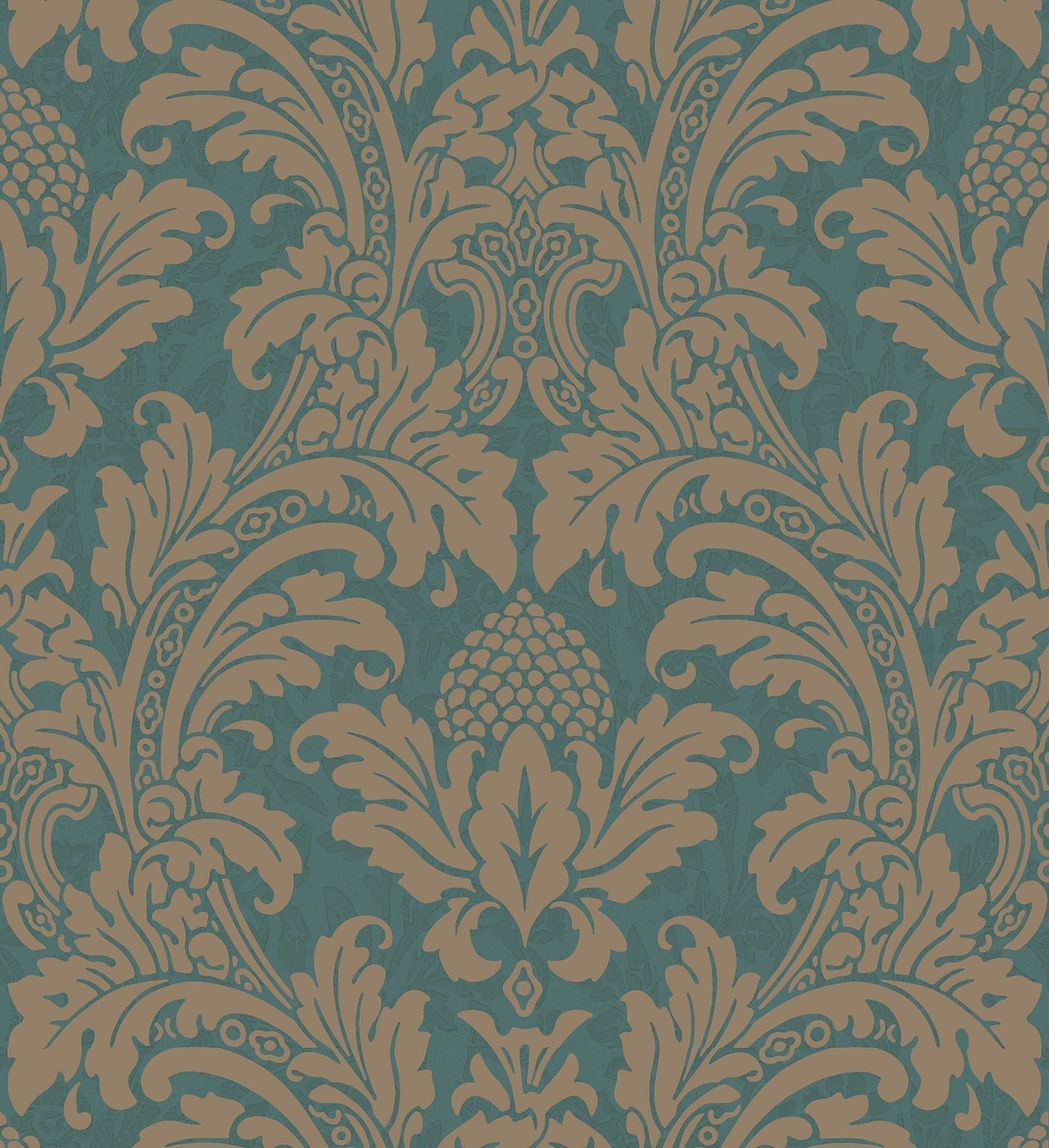 Cole & Son Blake wallpaper - Metallic Gold on Teal