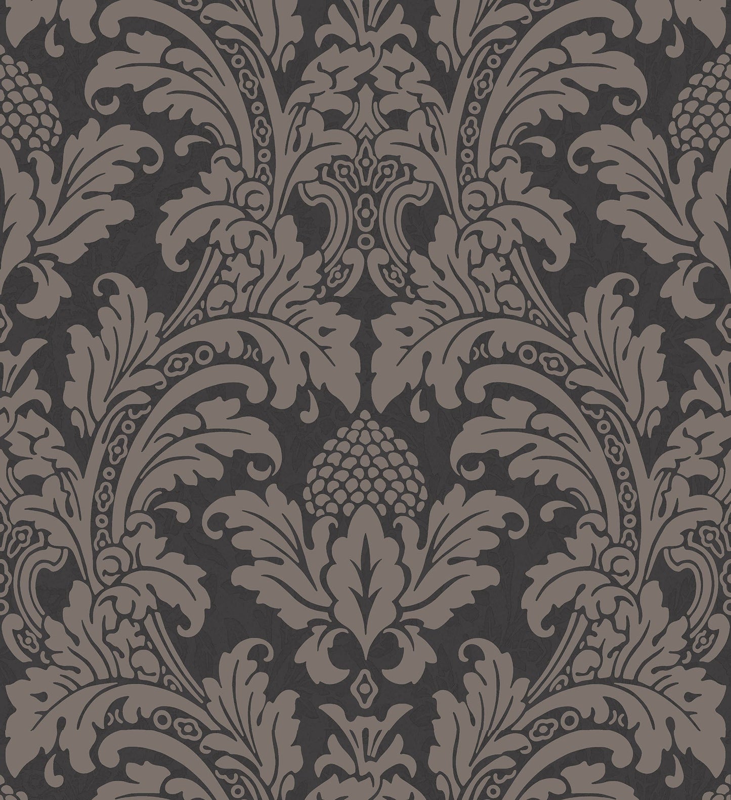 Cole & Son Blake - Metallic Pewter on Charcoal