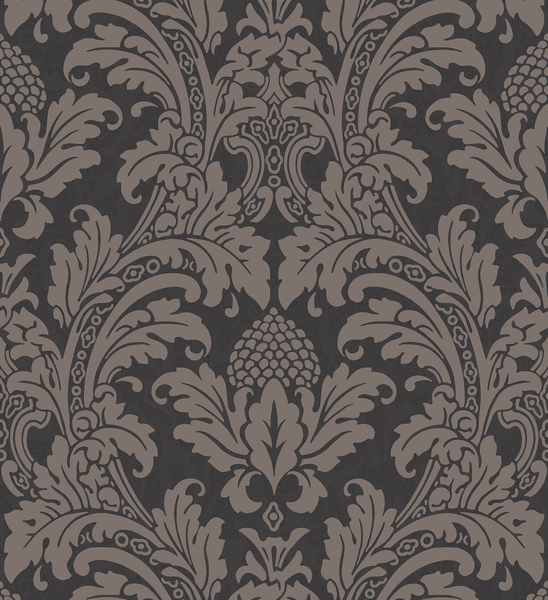 Cole & Son Blake - Metallic Pewter on Charcoal