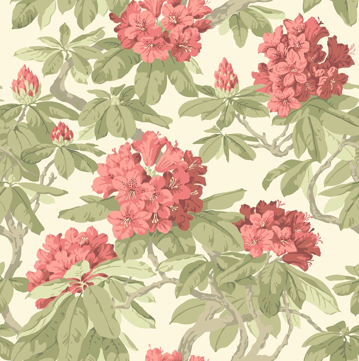 Cole & Son Bourlie - Rose, Olive on White