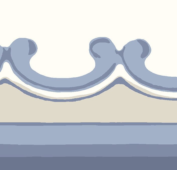 Cole & Son Broderie Border - Hyacinth Blue & Stone