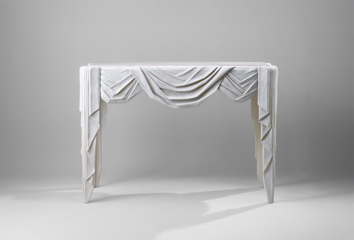 Teatro Console - Anziano White with Romano Travertine
