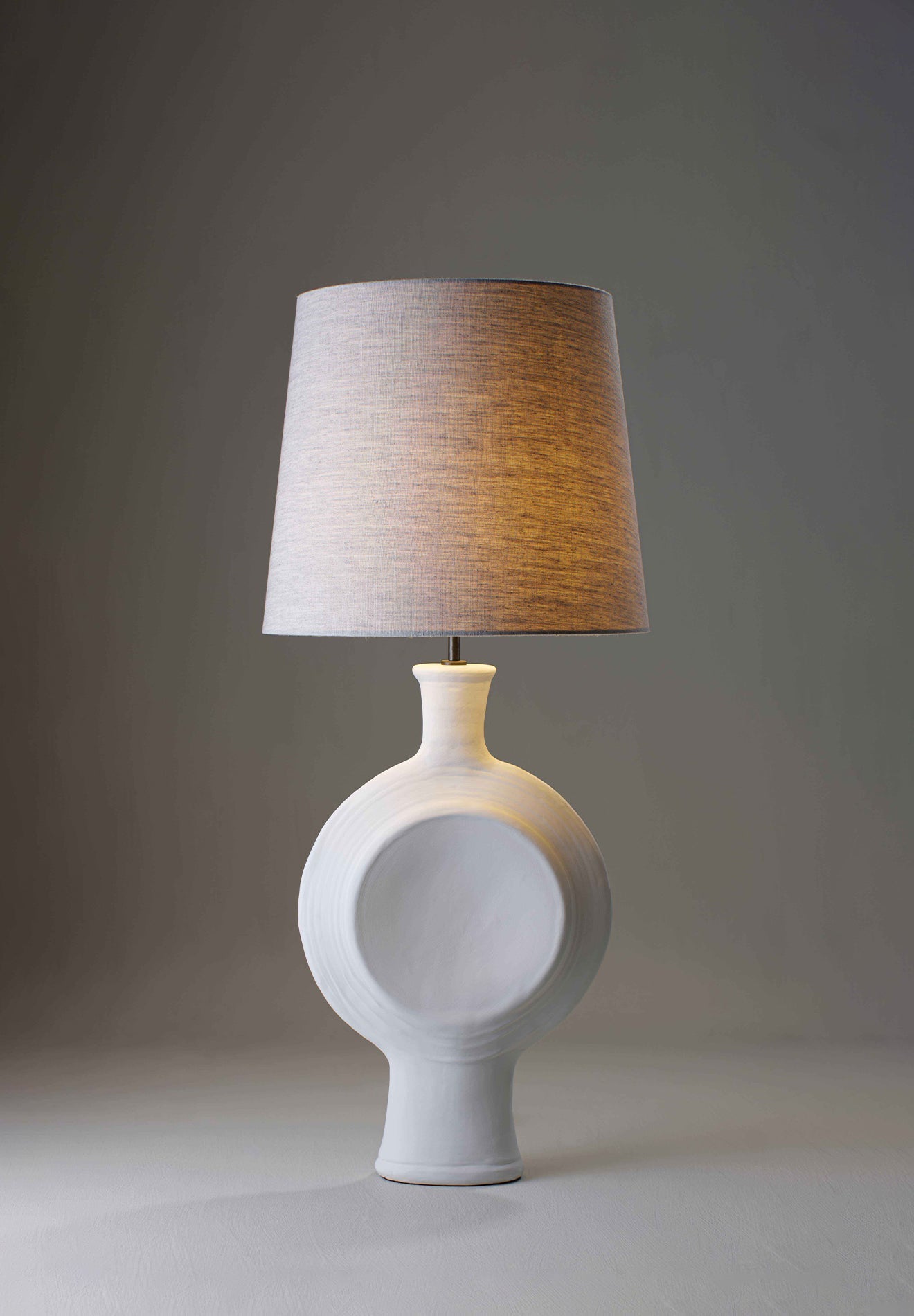 Conrad Lamp - Plaster White lit
