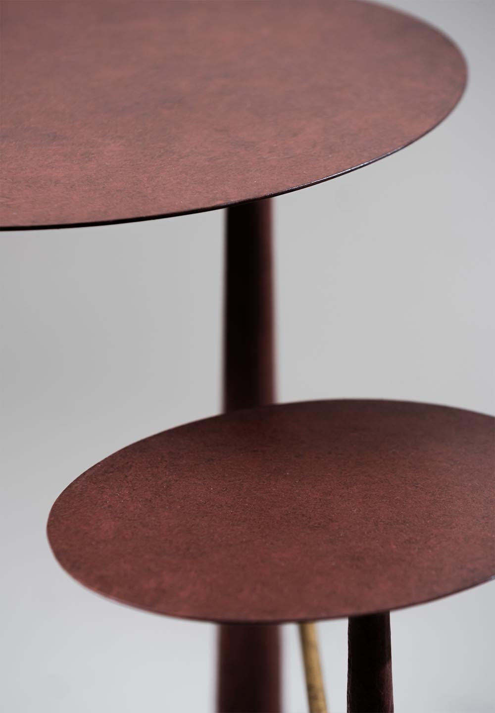 Terrazza Side Table - Crimson Earth with Gold