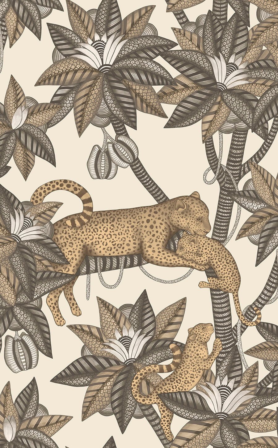Cole & Son Satara - Soot & Metallic Gold on Linen