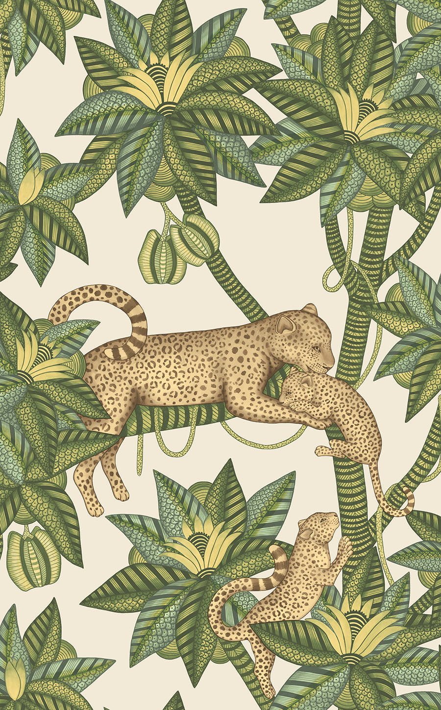 Cole & Son Satara - Spring Green & Sand on Linen