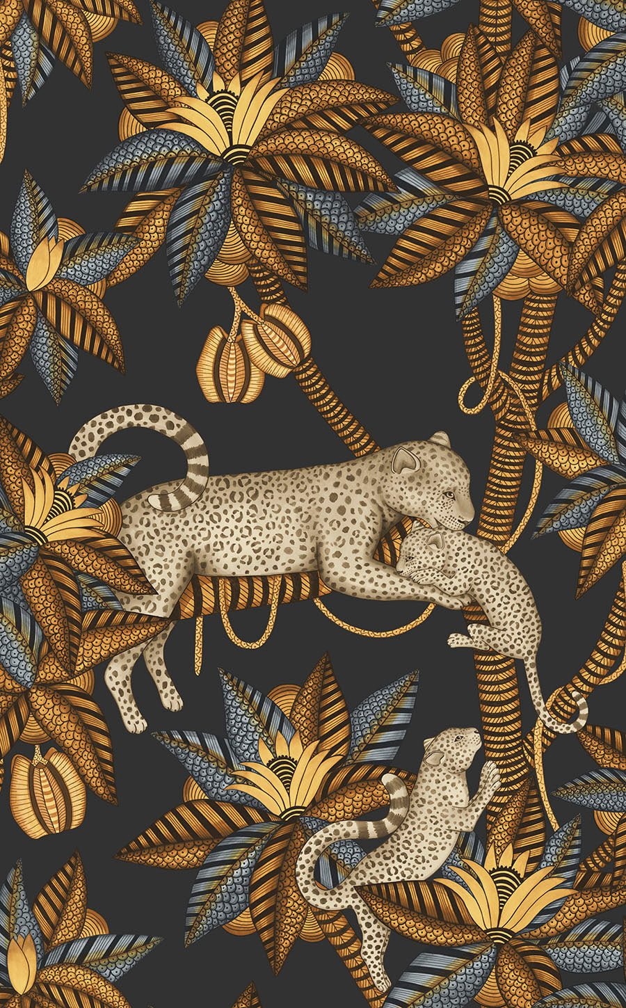 Cole & Son Satara - Burnt Orange & Sand on Black