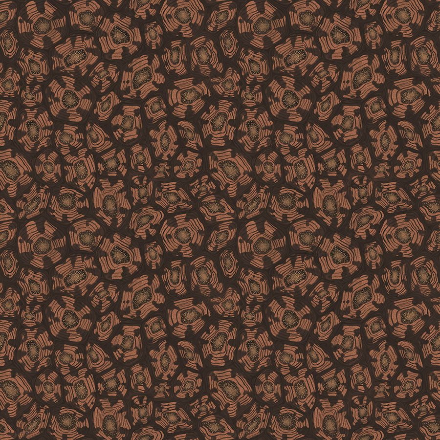 Cole & Son Savanna Shell wallpaper - Terracotta, Claret & Metallic Gold