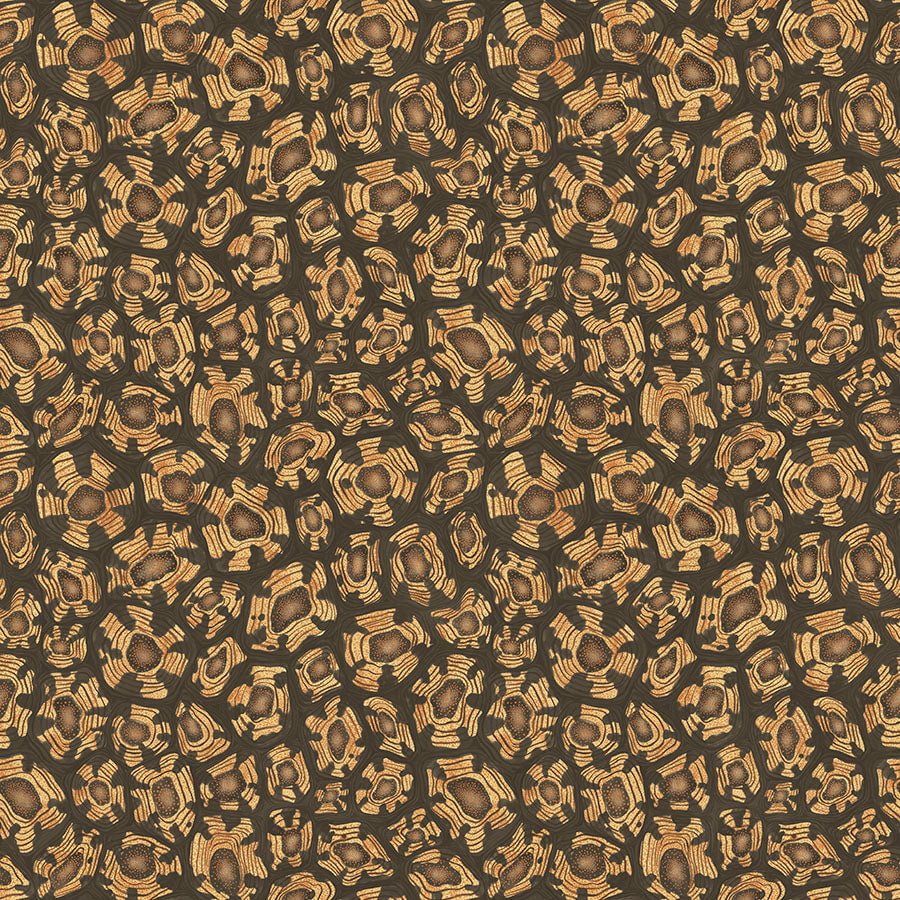 Cole & Son Savanna Shell - Ochre, Soot & Orange