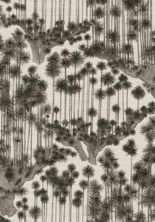 Cole & Son Japanese Woods - Grasscloth wallpaper - Charcoal